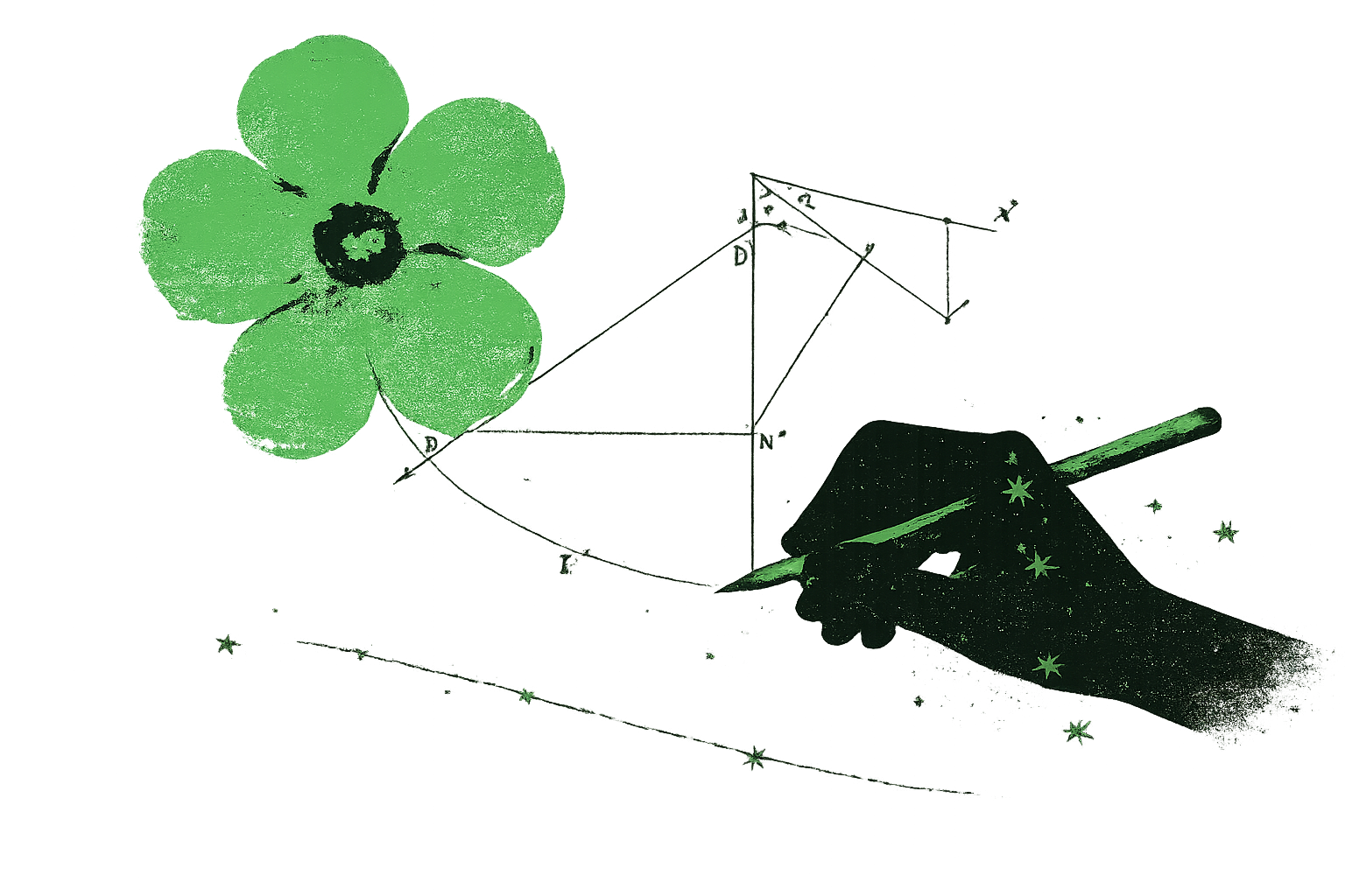 Editorial illustration representing minimalist writing